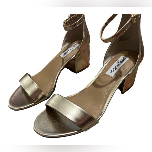 NEW with box Steve Madden block heel sandals gold 7.5 - Picture 9 of 10